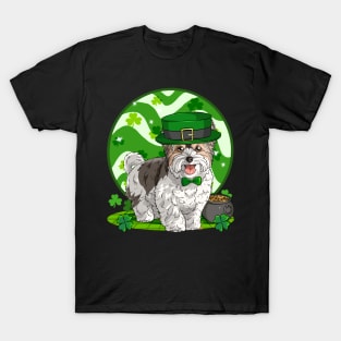 Biewer Terrier Dog St Patricks Day Leprechaun T-Shirt